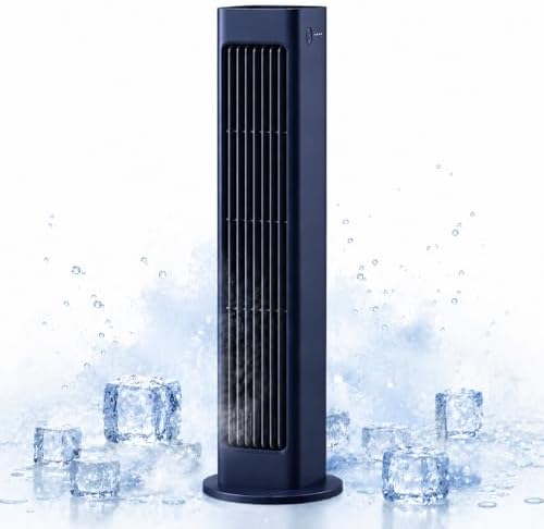 BreezeMax Portable Air Cooler Fan with Remote, Rechargeable Bladeless Air Cooler Fan, USB-C Cooling Fan, 3 Speeds, Quiet Oscillating Mini Fan for Bedroom, Office, Dorm